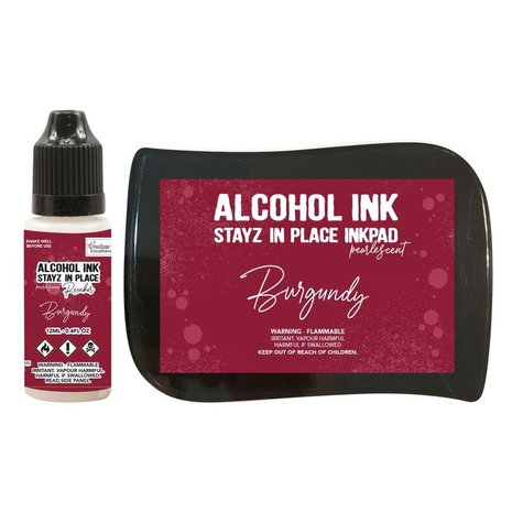 Couture Creations Stayz in Place Alcohol Ink Pearlescent Burgundy Pad+Reinker (CO728174) Couture Creations Stayz in Place Alcohol Ink Pearlescent Burgundy Pad+Reinker (CO728174)