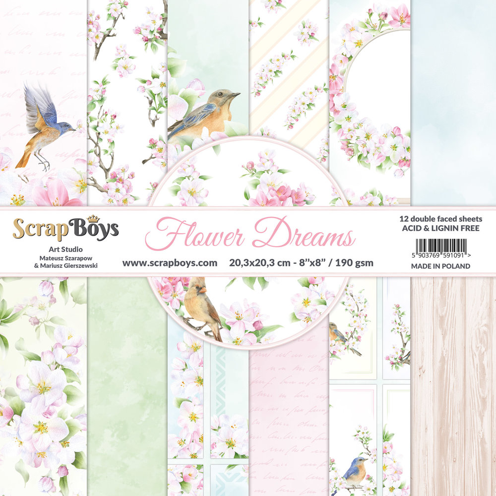 ScrapBoys Flower Dreams 8x8 Inch Paper Pad (FLDR-10)