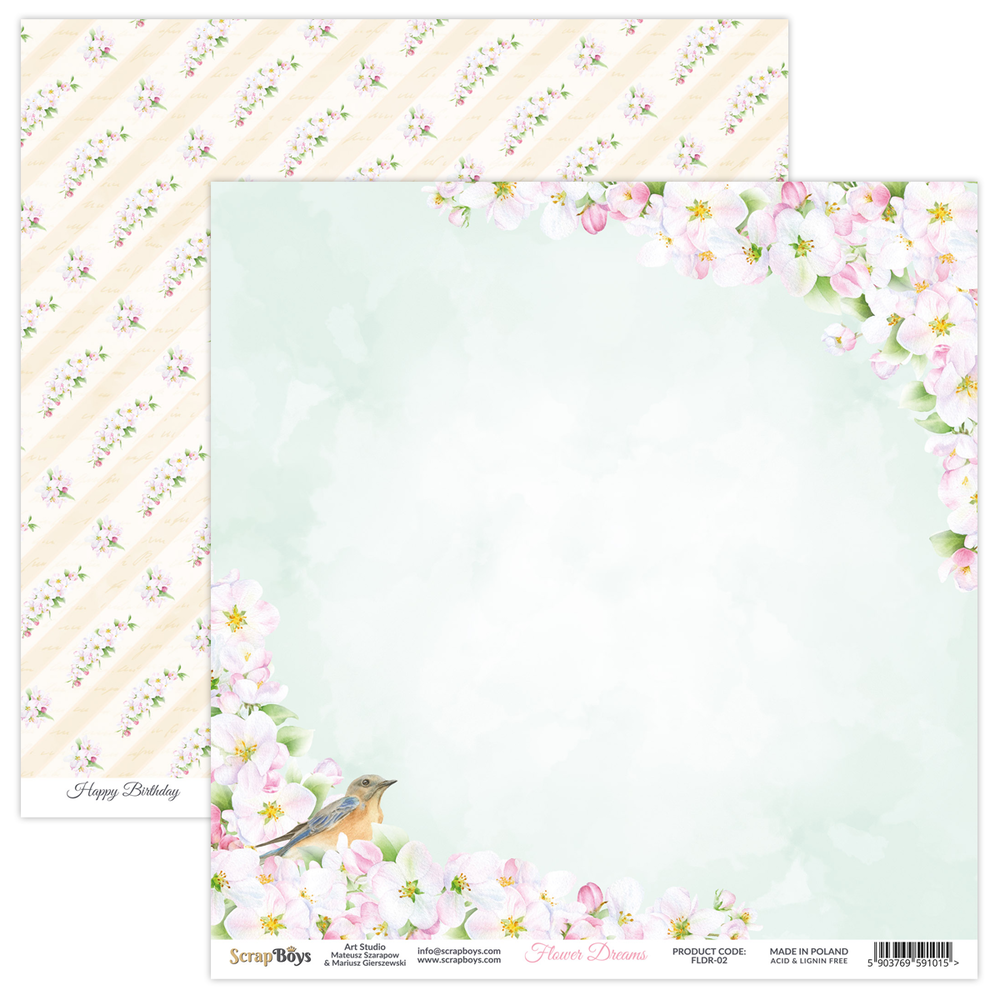 ScrapBoys Flower Dreams 8x8 Inch Paper Pad (FLDR-10)