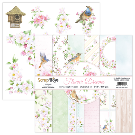 ScrapBoys Flower Dreams 8x8 Inch Paper Pad (FLDR-10)