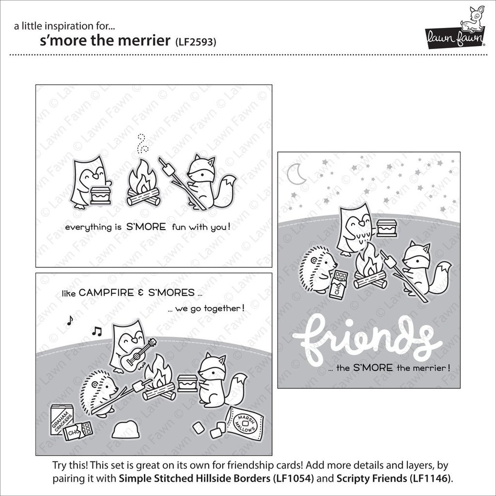 Lawn Fawn S'more the Merrier Clear Stamps (LF2593)