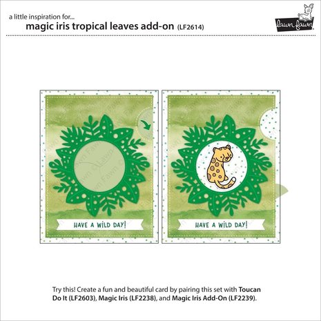 Lawn Fawn Magic Iris Tropical Leaves Add-On Dies (LF2614) Lawn Fawn Magic Iris Tropical Leaves Add-On Dies (LF2614)