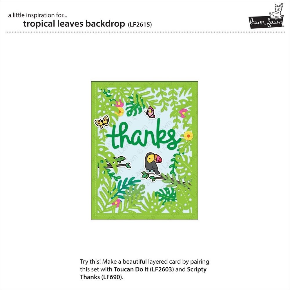 Lawn Fawn Tropical Leaves Backdrop Dies (LF2615)