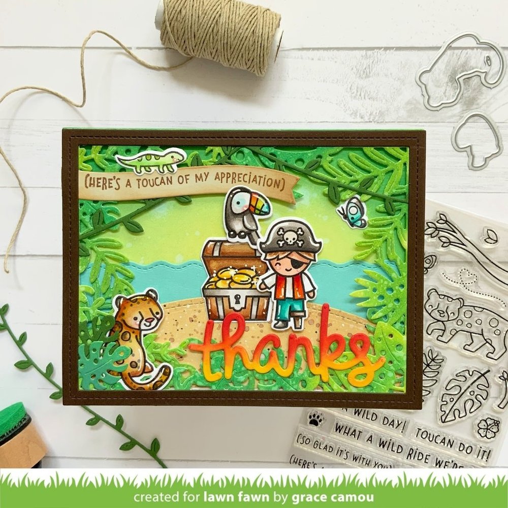 Lawn Fawn Tropical Leaves Backdrop Dies (LF2615)