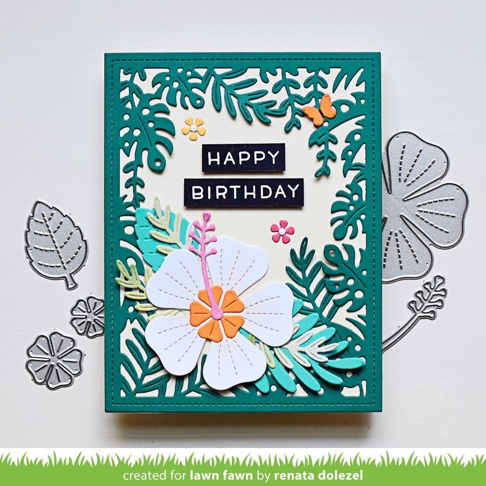 Lawn Fawn Tropical Leaves Backdrop Dies (LF2615)