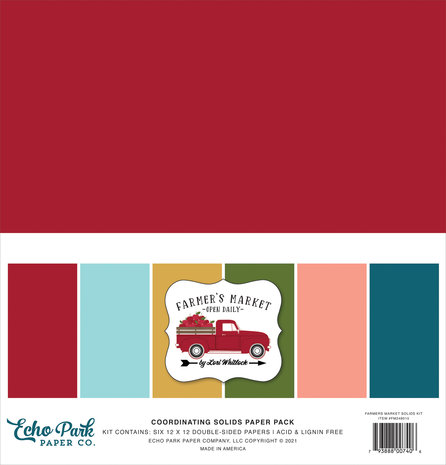 Echo Park Farmer's Market 12x12 Inch Coordinating Solids Paper Pack (FM248015) Echo Park Farmer's Market 12x12 Inch Coordinating Solids Paper Pack (FM248015)