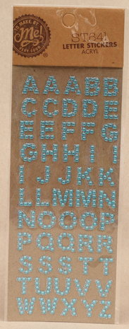 Make by Me! Stickers Acryl Alfabet Lichtblauw (ST.641)