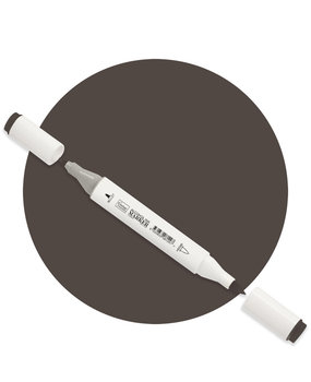 Couture Creations Twin Tip Alcohol Ink Marker Black Grey (COAP405) Couture Creations Twin Tip Alcohol Ink Marker Black Grey (COAP405)