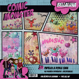 Bella Luna Crafts Comic Monsters 8x8 Inch Collection Pack (BLC-0003/s)