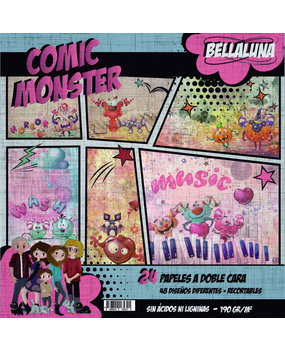 Bella Luna Crafts Comic Monsters 8x8 Inch Collection Pack (BLC-0003/s) Bella Luna Crafts Comic Monsters 8x8 Inch Collection Pack (BLC-0003/s)