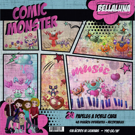 Bella Luna Crafts Comic Monsters 8x8 Inch Collection Pack (BLC-0003/s) Bella Luna Crafts Comic Monsters 8x8 Inch Collection Pack (BLC-0003/s)