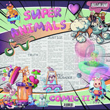 Bella Luna Crafts Super Animals Comic 8x8 Inch Collection Pack (BLC-0007/s)