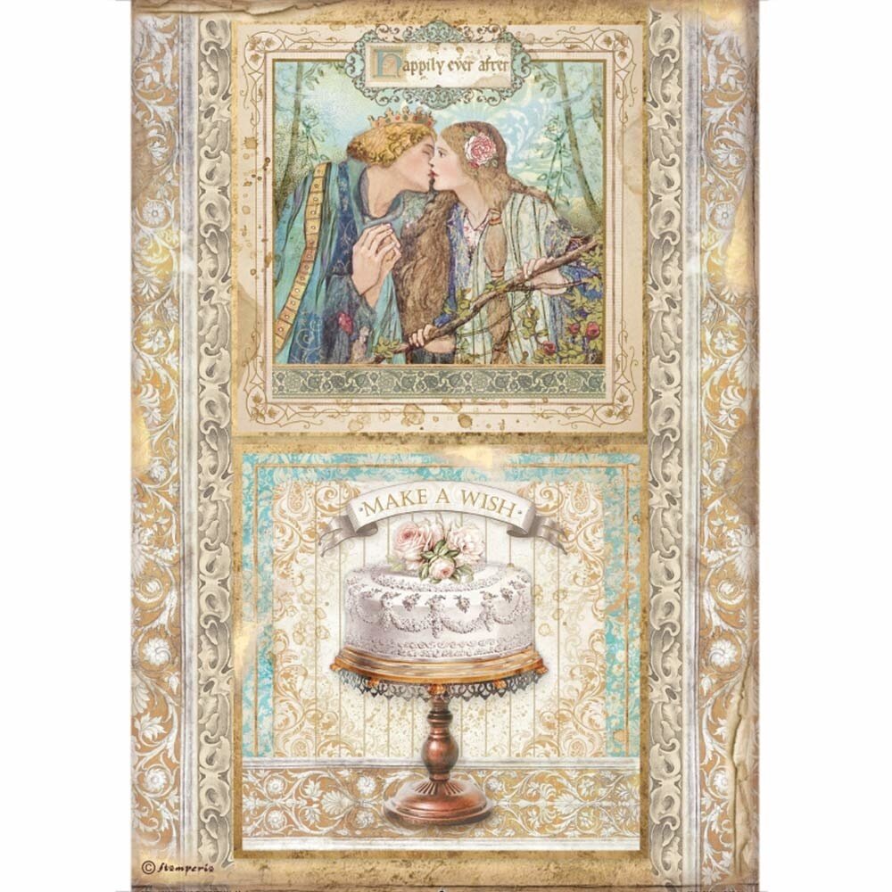 Stamperia Sleeping Beauty Rice Paper A4 Cake Frame (DFSA4573) Stamperia Sleeping Beauty Rice Paper A4 Cake Frame (DFSA4573)