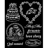 Stamperia Sleeping Beauty Thick Stencil 20x25cm Just Married (KSTD080)