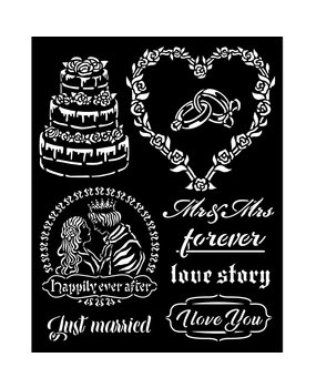 Stamperia Sleeping Beauty Thick Stencil 20x25cm Just Married (KSTD080) Stamperia Sleeping Beauty Thick Stencil 20x25cm Just Married (KSTD080)