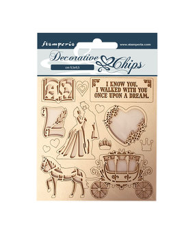 Stamperia Sleeping Beauty Decorative Chips Coatch (SCB60) Stamperia Sleeping Beauty Decorative Chips Coatch (SCB60)
