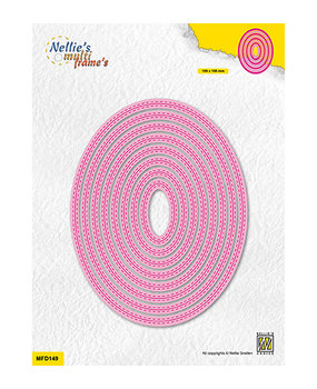 Nellie Snellen Multi Frame Dies Double stitchlines: Oval (MFD149) Nellie Snellen Multi Frame Dies Double stitchlines: Oval (MFD149)