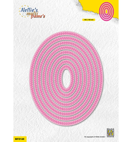 Nellie Snellen Multi Frame Dies Double stitchlines: Oval (MFD149) Nellie Snellen Multi Frame Dies Double stitchlines: Oval (MFD149)