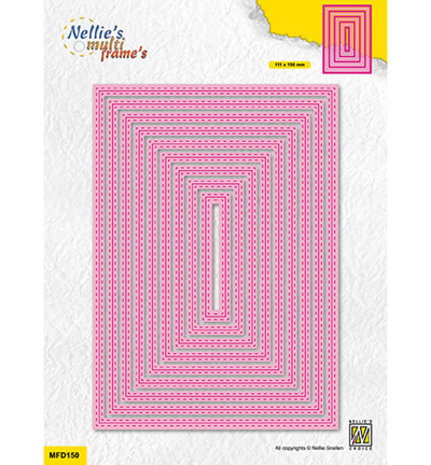 Nellie Snellen Multi Frame Dies Double stitchlines: Rectangle (MFD150) Nellie Snellen Multi Frame Dies Double stitchlines: Rectangle (MFD150)