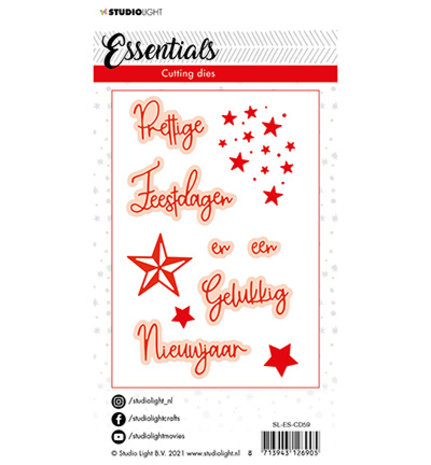 Studio Light Essentials Snijmal Christmas Prettige Feestdagen nr.59 (SL-ES-CD59)