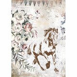 Stamperia Romantic Horses Rice Paper A4 Running Horse (DFSA4579)