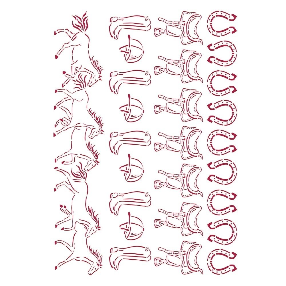 Stamperia Masking Stencil A4 Romantic Horses Running Horses (KSG470) Stamperia Masking Stencil A4 Romantic Horses Running Horses (KSG470)