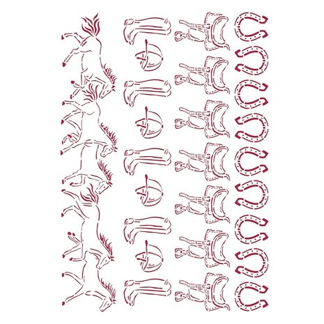 Stamperia Masking Stencil A4 Romantic Horses Running Horses (KSG470) Stamperia Masking Stencil A4 Romantic Horses Running Horses (KSG470)