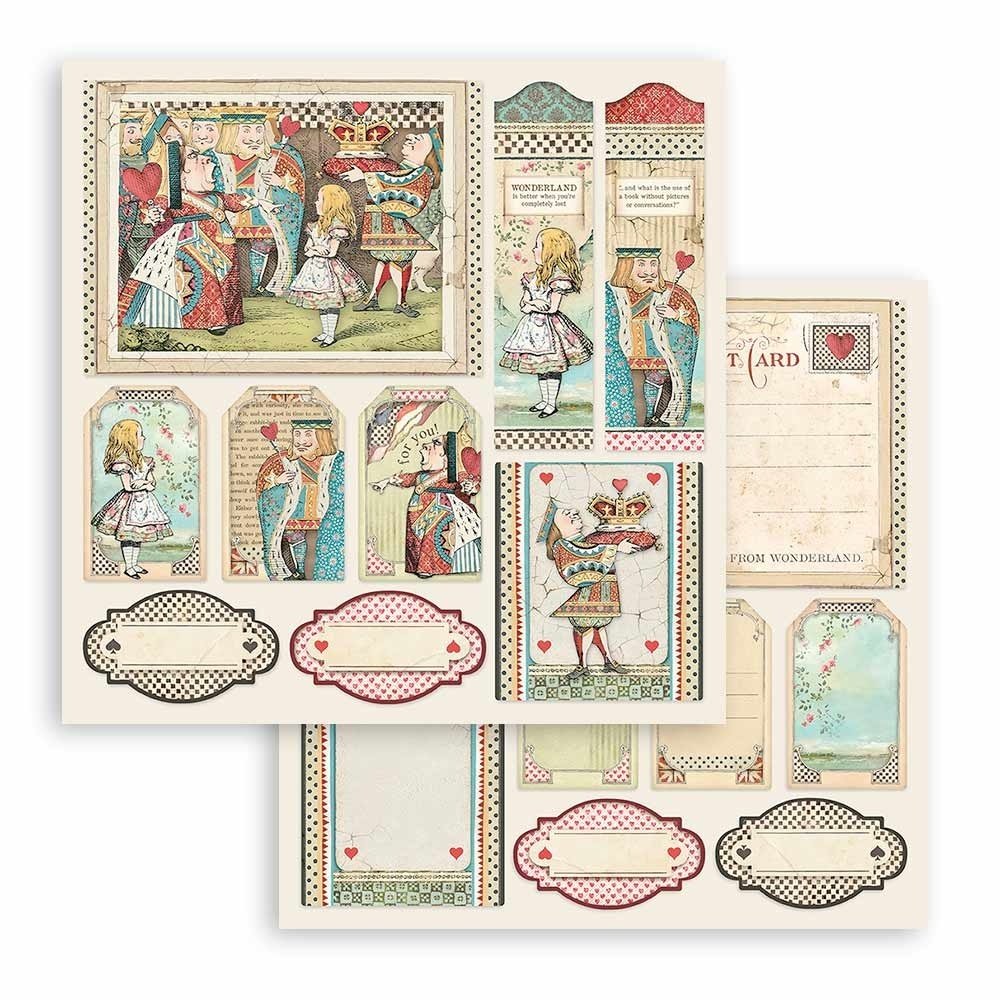 Stamperia Alice in Wonderland and Through the Looking Glass 12x12 Inch MAXI PAD (SBBXL12) Stamperia Alice in Wonderland and Through the Looking Glass 12x12 Inch MAXI PAD (SBBXL12)