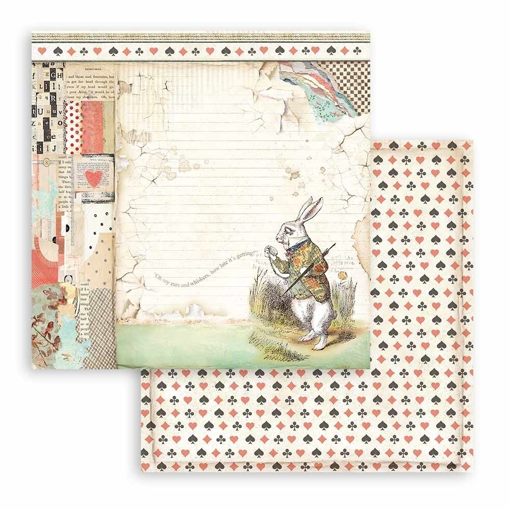 Stamperia Alice in Wonderland and Through the Looking Glass 12x12 Inch MAXI PAD (SBBXL12) Stamperia Alice in Wonderland and Through the Looking Glass 12x12 Inch MAXI PAD (SBBXL12)