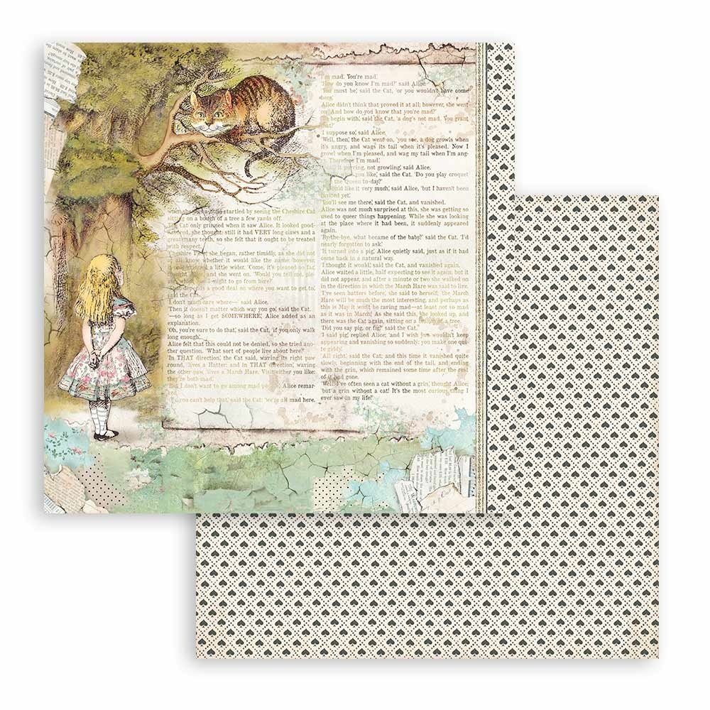 Stamperia Alice in Wonderland and Through the Looking Glass 12x12 Inch MAXI PAD (SBBXL12) Stamperia Alice in Wonderland and Through the Looking Glass 12x12 Inch MAXI PAD (SBBXL12)