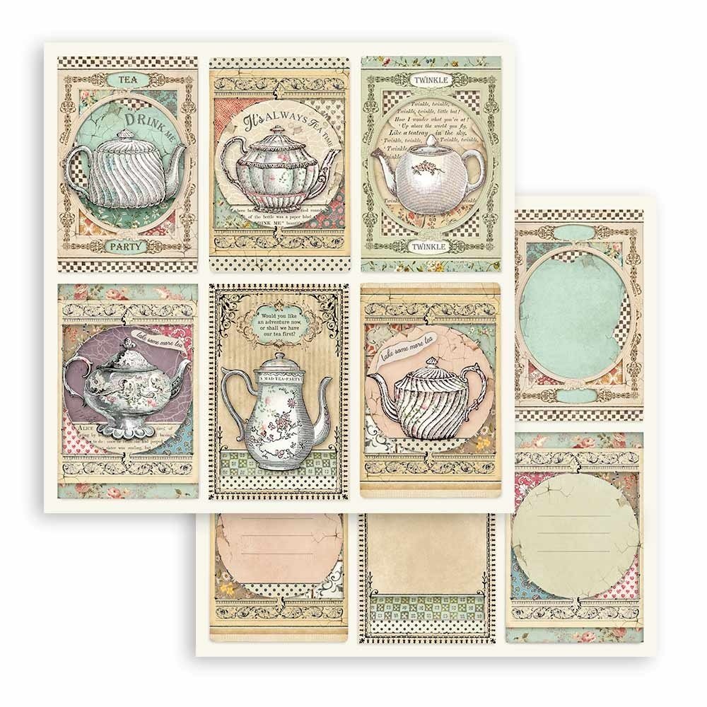 Stamperia Alice in Wonderland and Through the Looking Glass 12x12 Inch MAXI PAD (SBBXL12) Stamperia Alice in Wonderland and Through the Looking Glass 12x12 Inch MAXI PAD (SBBXL12)