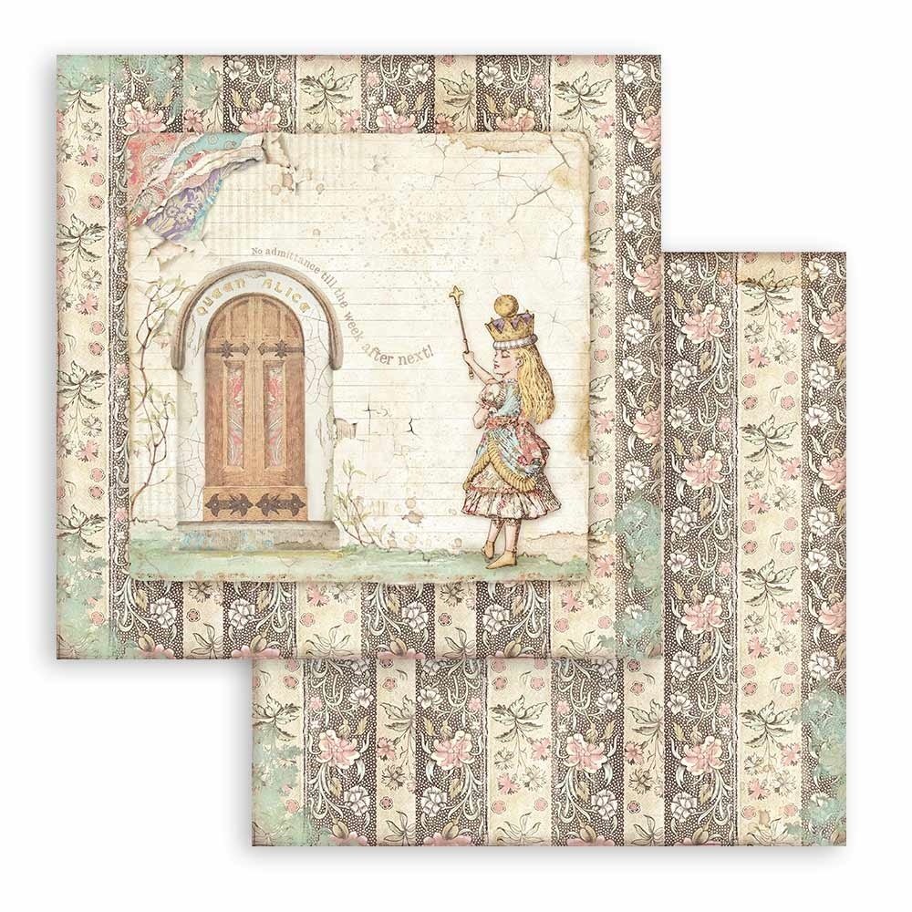 Stamperia Alice in Wonderland and Through the Looking Glass 12x12 Inch MAXI PAD (SBBXL12) Stamperia Alice in Wonderland and Through the Looking Glass 12x12 Inch MAXI PAD (SBBXL12)