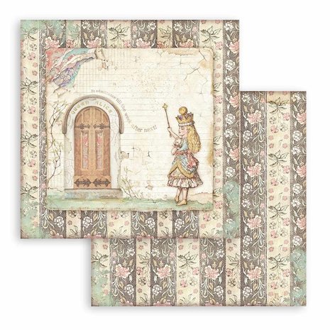 Stamperia Alice in Wonderland and Through the Looking Glass 12x12 Inch MAXI PAD (SBBXL12) Stamperia Alice in Wonderland and Through the Looking Glass 12x12 Inch MAXI PAD (SBBXL12)