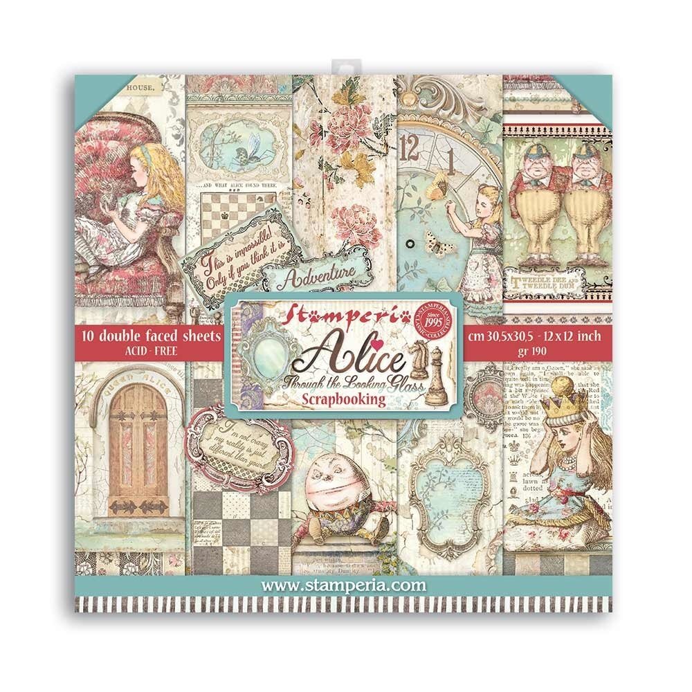 Stamperia Alice Through the Looking Glass 12x12 Inch Paper Pack (SBBL93) Stamperia Alice Through the Looking Glass 12x12 Inch Paper Pack (SBBL93)