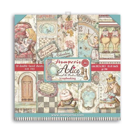 Stamperia Alice Through the Looking Glass 8x8 Inch Paper Pack (SBBS42) Stamperia Alice Through the Looking Glass 8x8 Inch Paper Pack (SBBS42)