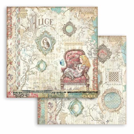 Stamperia Alice Through the Looking Glass 6x6 Inch Paper Pack (SBBXS02)