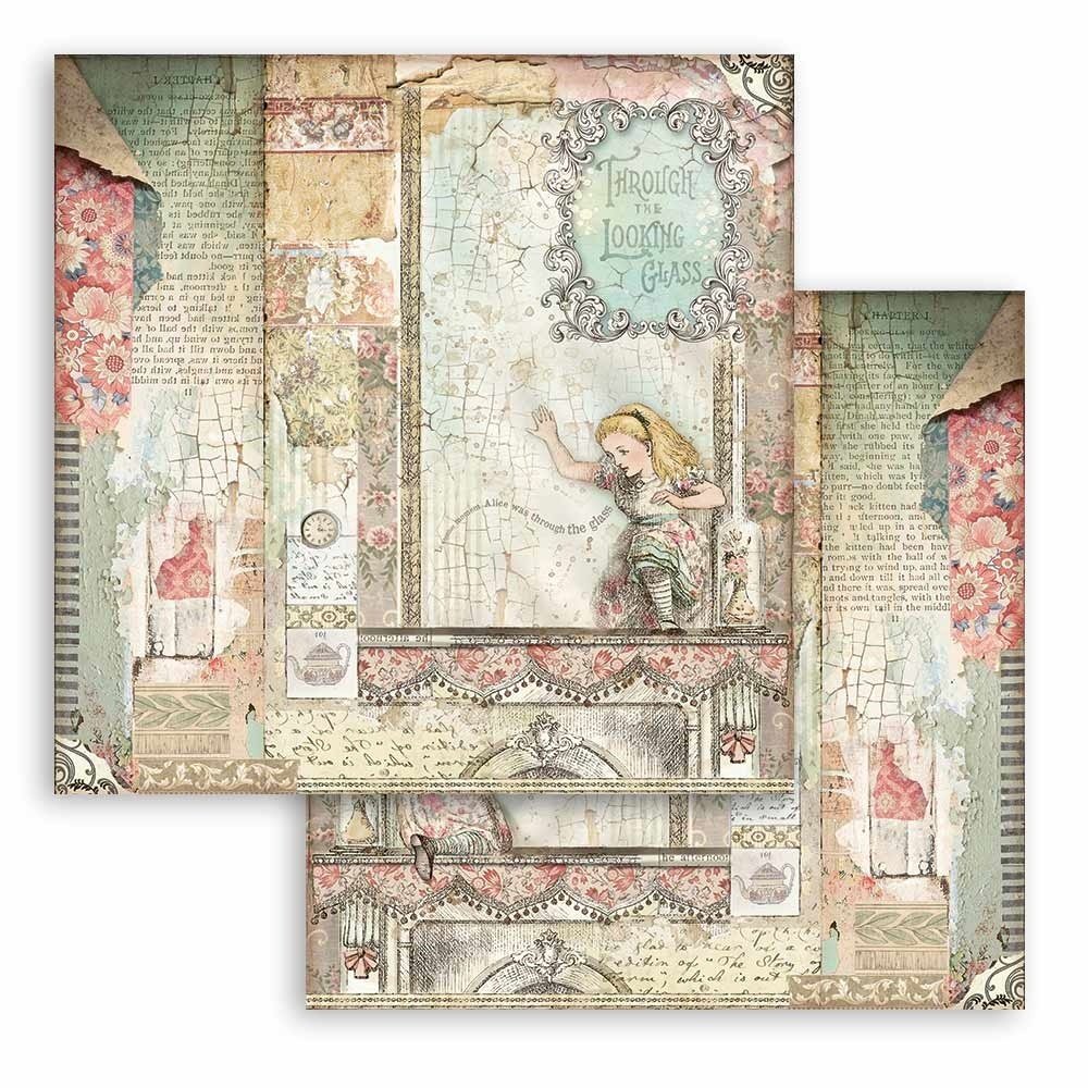 Stamperia Alice Through the Looking Glass 6x6 Inch Paper Pack (SBBXS02)