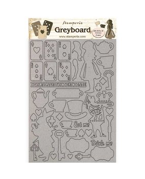 Stamperia Alice Throught the Looking Glass Greyboard A4 Elements (KLSPDA439)* Stamperia Alice Throught the Looking Glass Greyboard A4 Elements (KLSPDA439)*
