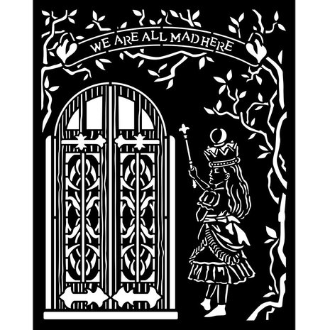 Stamperia Alice Throught the Looking Glass Thick Stencil 20x25cm Door (KSTD091) Stamperia Alice Throught the Looking Glass Thick Stencil 20x25cm Door (KSTD091)