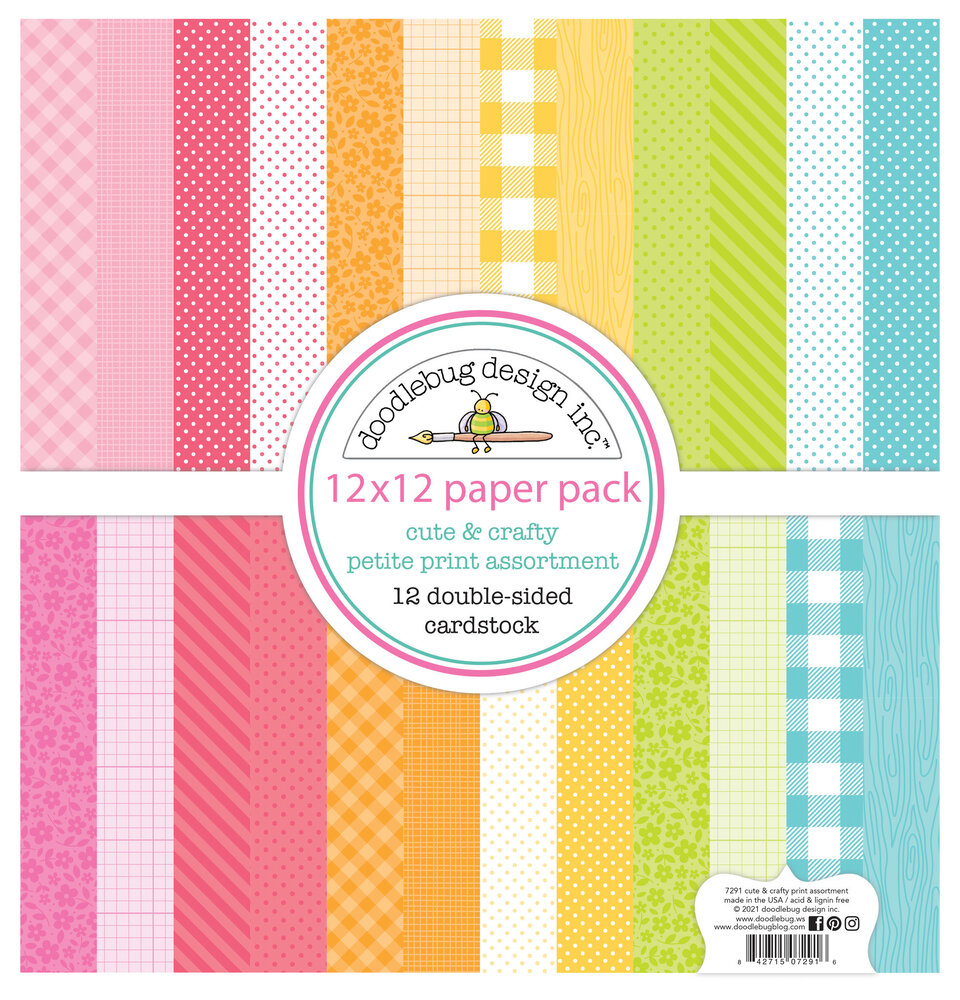Doodlebug Design Inc. Cute & Crafty 12x12 Inch Petite Print Paper Pack (7291)