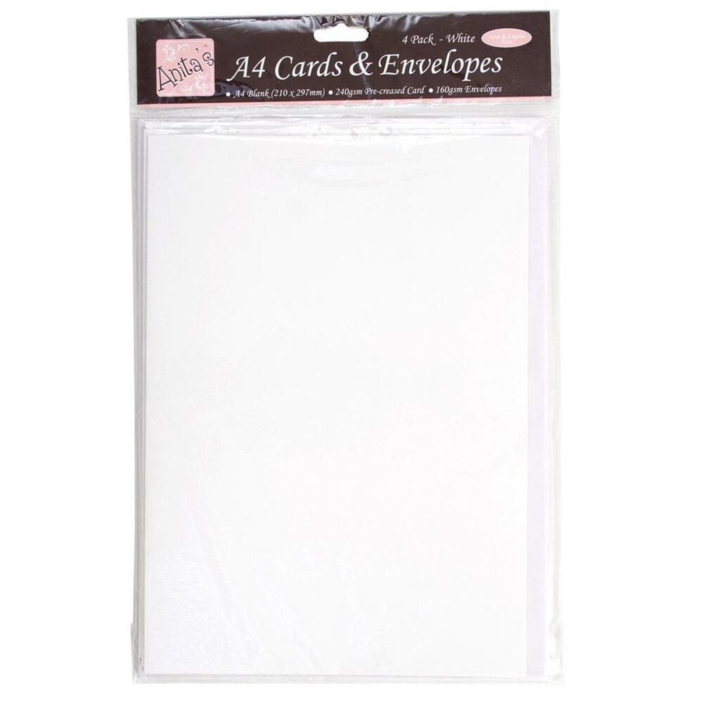 Anita's A4 Cards & Envelopes White (ANT 1517000)