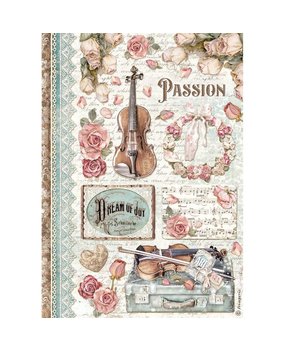 Stamperia Passion Rice Paper A4 Music (DFSA4621) Stamperia Passion Rice Paper A4 Music (DFSA4621)