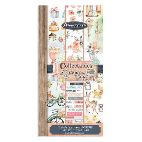 Stamperia Celebration 6x12 Inch Paper Pack (SBBVB04) Stamperia Celebration 6x12 Inch Paper Pack (SBBVB04)