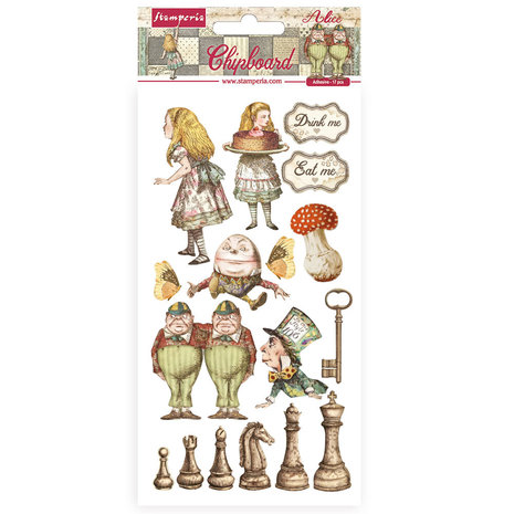 Stamperia Chipboard Alice Throught the Looking Glass 15x30cm (DFLCB38)
