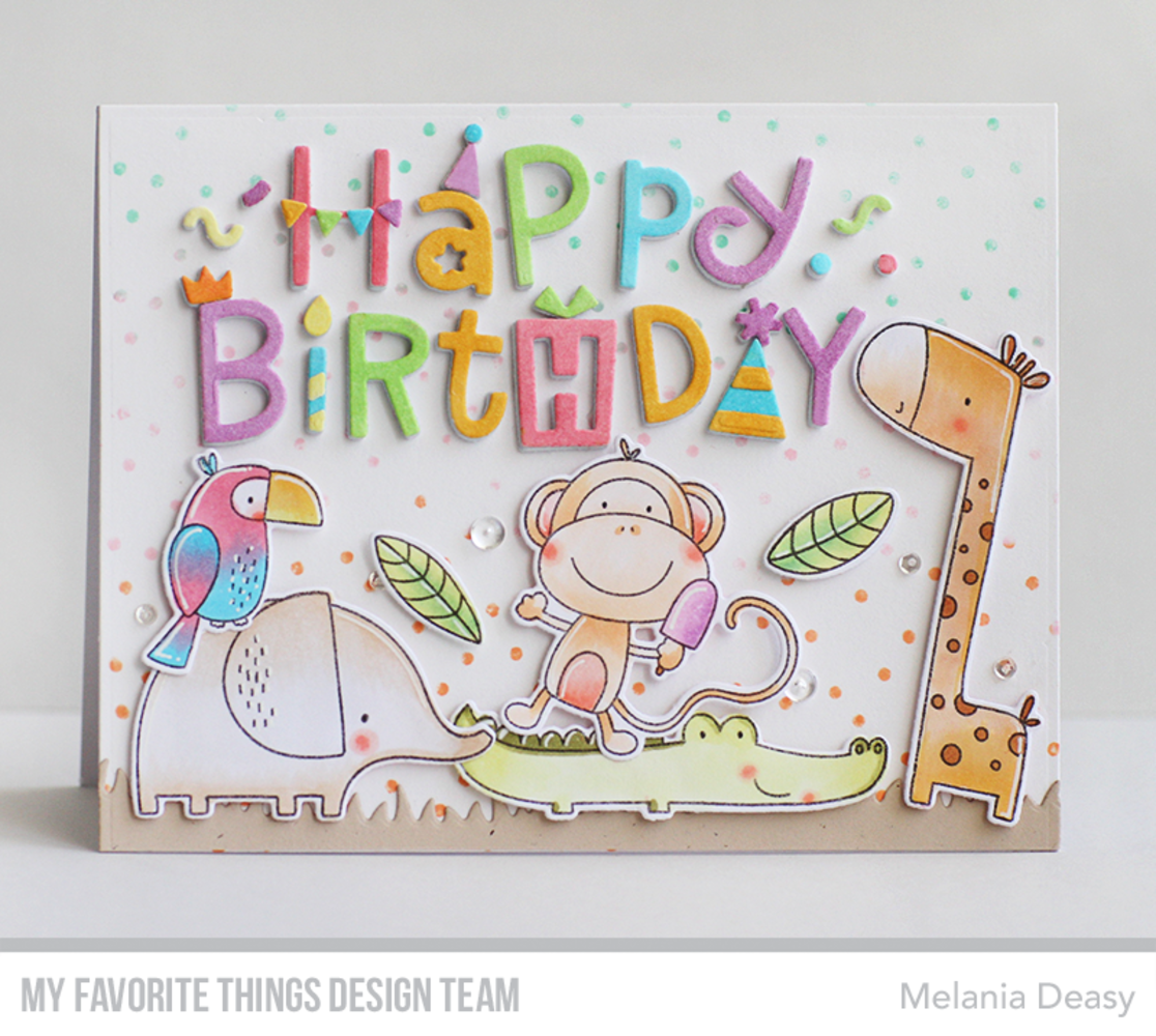 My Favorite Things Polka Dot Party Background Rubber Stamp (BG-143)