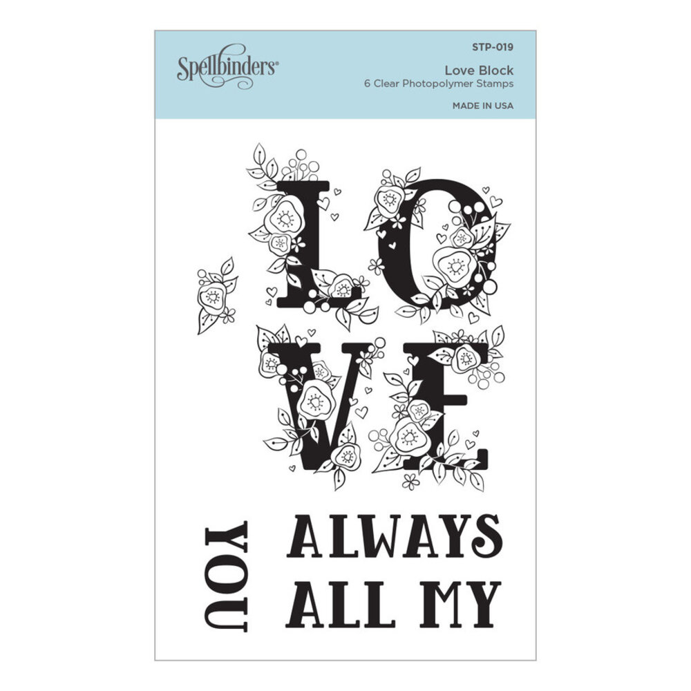 Spellbinders Love Block Clear Stamp (STP-019) Spellbinders Love Block Clear Stamp (STP-019)