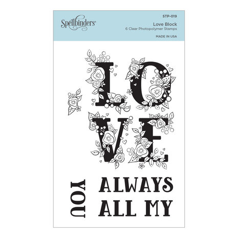Spellbinders Love Block Clear Stamp (STP-019) Spellbinders Love Block Clear Stamp (STP-019)