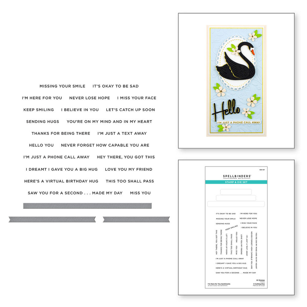Spellbinders I’m Here for You Sentiments Clear Stamp & Die Set (SDS-167) Spellbinders I’m Here for You Sentiments Clear Stamp & Die Set (SDS-167)