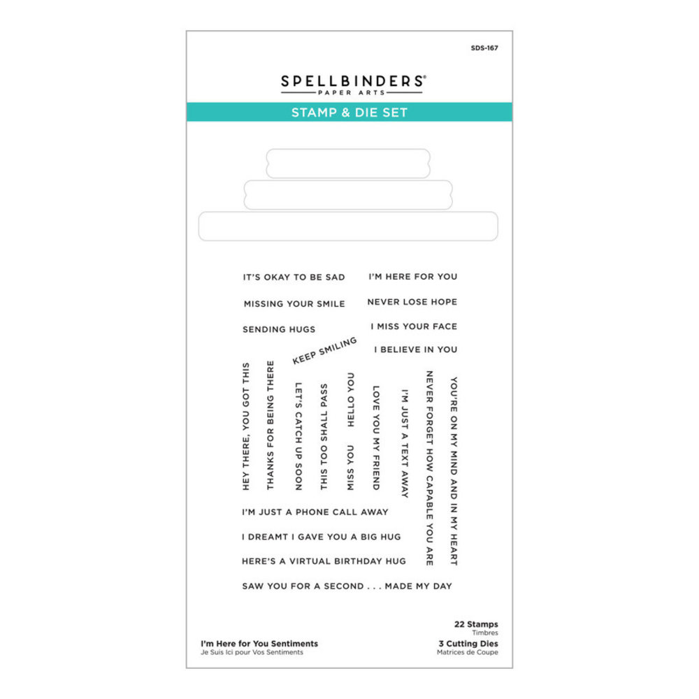 Spellbinders I’m Here for You Sentiments Clear Stamp & Die Set (SDS-167) Spellbinders I’m Here for You Sentiments Clear Stamp & Die Set (SDS-167)