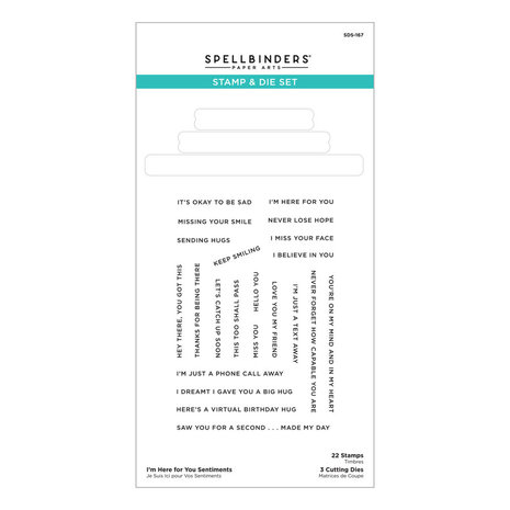 Spellbinders I’m Here for You Sentiments Clear Stamp & Die Set (SDS-167) Spellbinders I’m Here for You Sentiments Clear Stamp & Die Set (SDS-167)